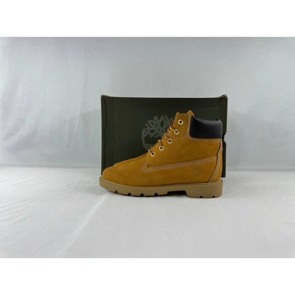 Timberland 6-Inch Premium Waterproof Boots Wheat Nubuck Boys Size 5.5